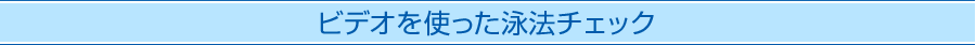 ビデオを使った泳法チェック